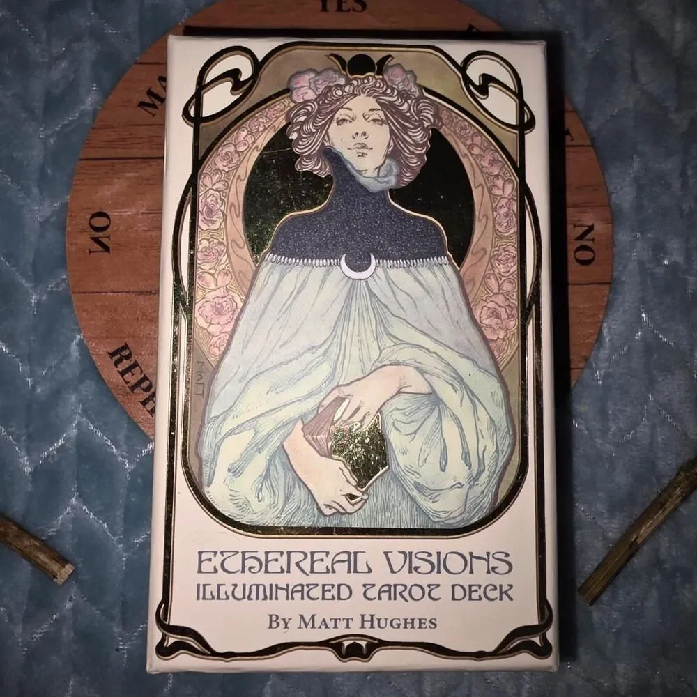 Ethereal Visions Tarot Deck | Art Nouveau Gold Foil Cards with Guidebook